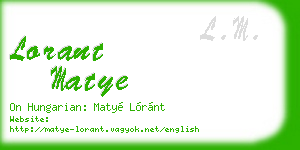 lorant matye business card