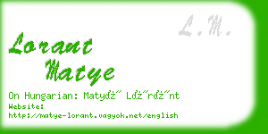 lorant matye business card